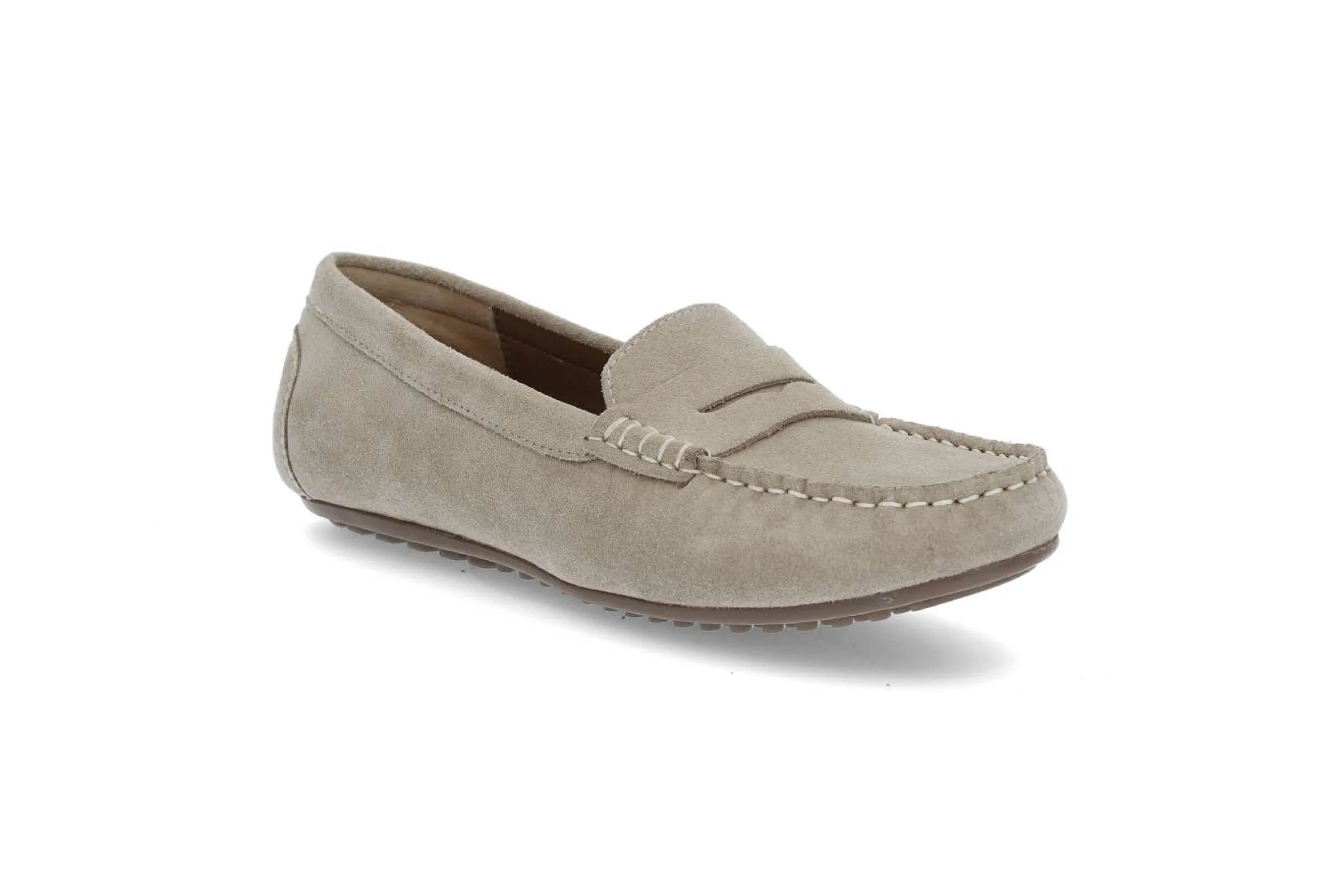 PRIVÉ Loafers > Loafer i mocka för dam Beige