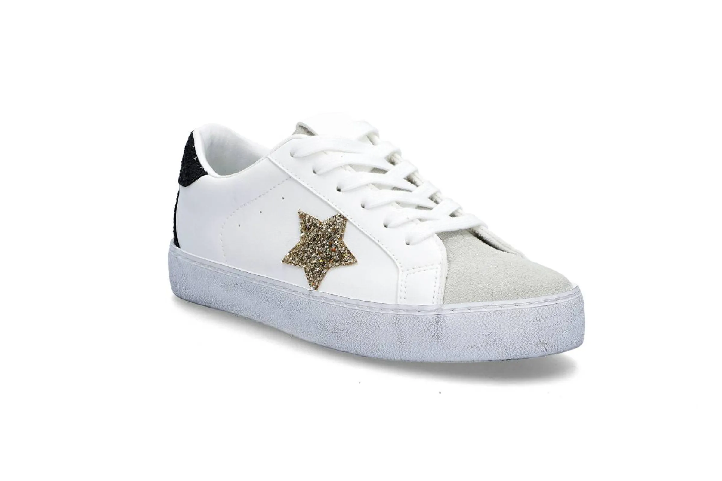 BLACK Sneakers > Sportiga sneakers med glitter Vit