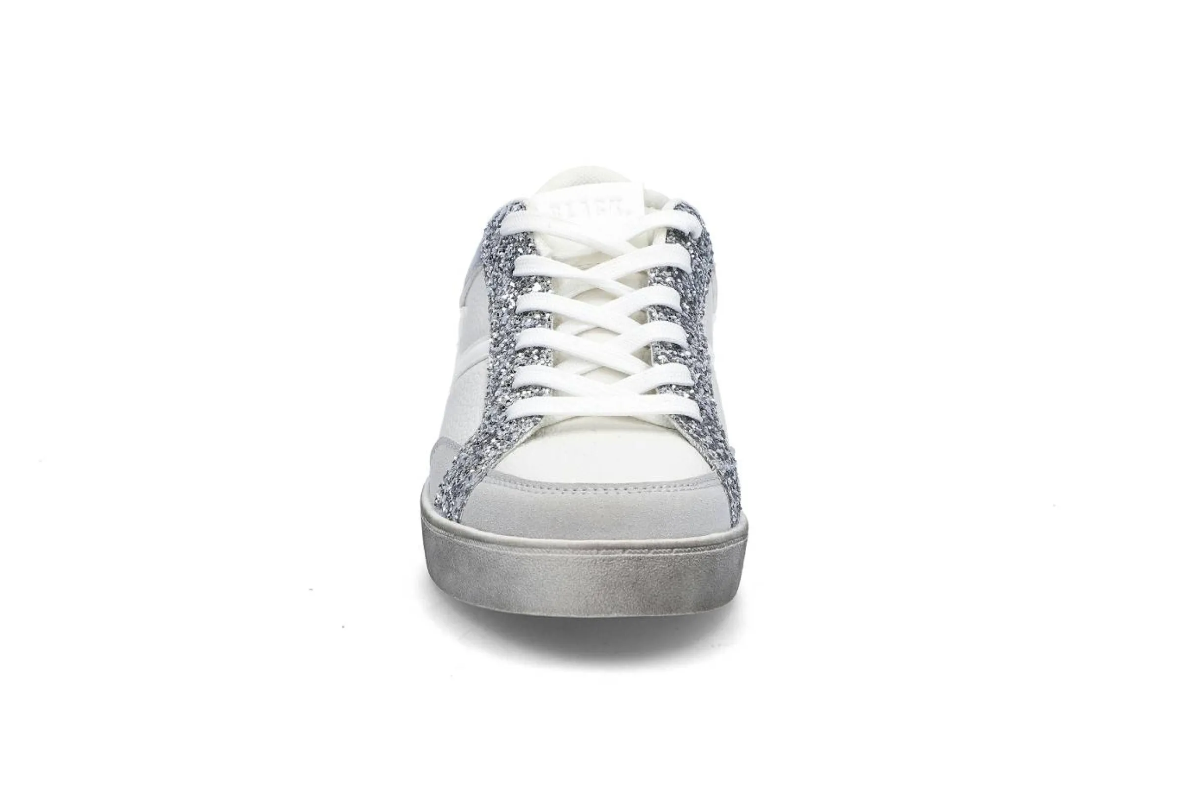 BLACK Sneakers > Sportig sneaker med glitter Vit